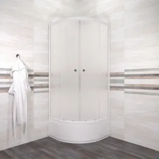 Душевой уголок Triton Вельвет Щ0000064625 80x80 см профиль белый стекло матовое